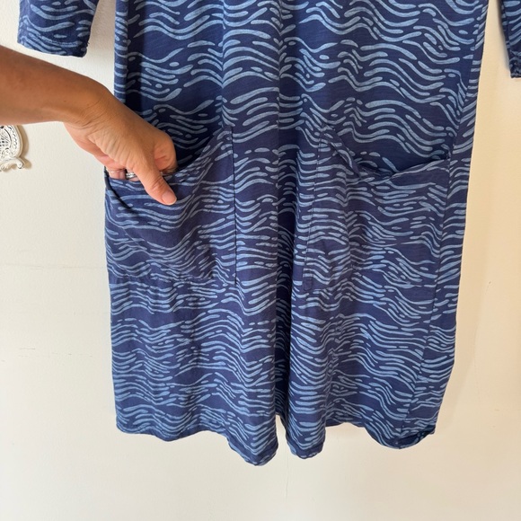 Fresh Produce Blue Sea Waves Patch Pocket Midi Dress S - Picture 3 of 6